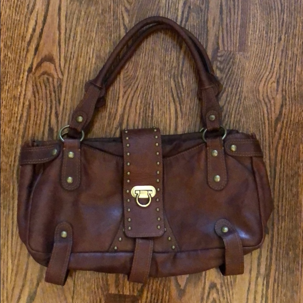 Authentic Italian Brown Leather Handbag